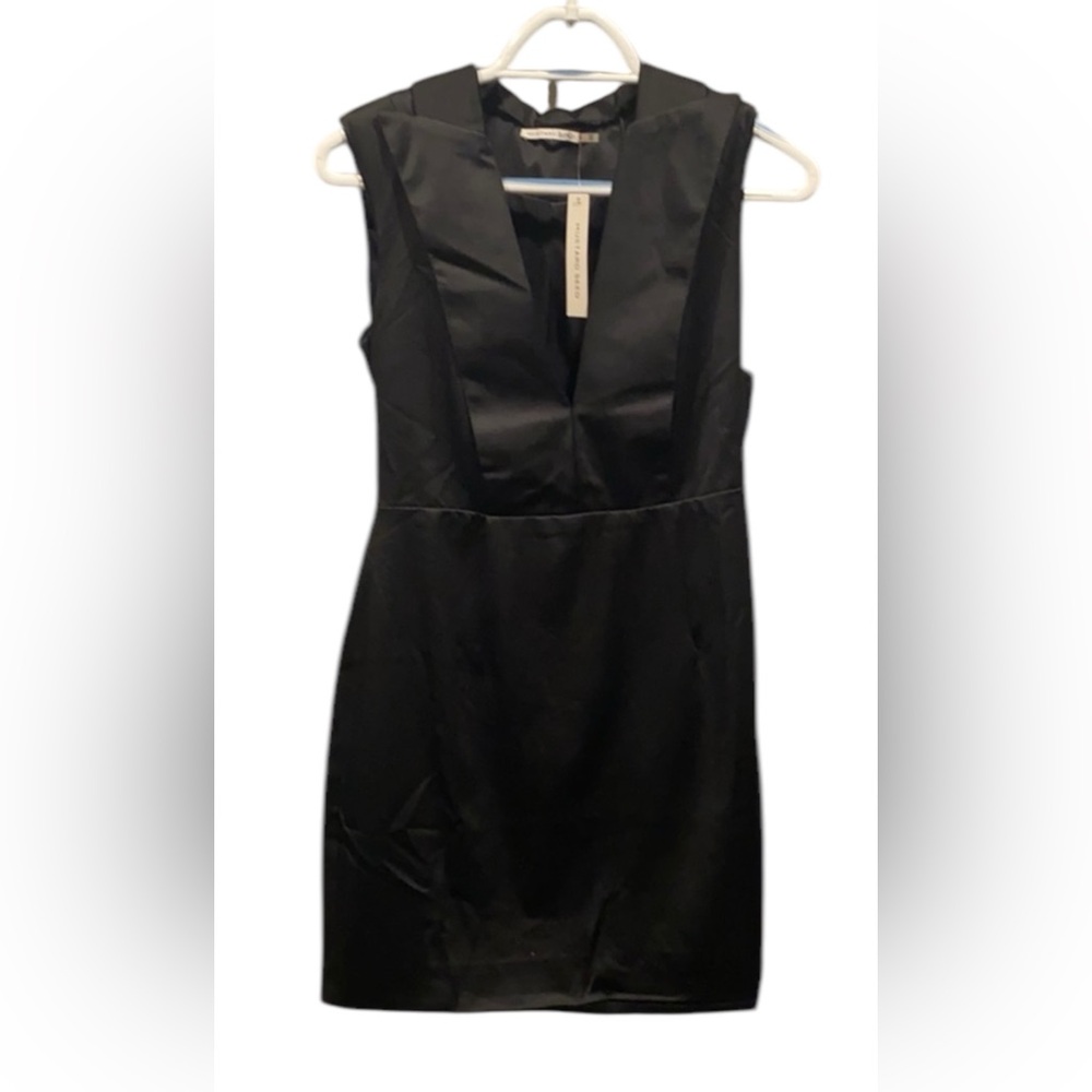 Mustard Seed black satin dress NWT